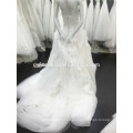 Vestidos de novia desnudo con cuentas Organza volantes capas de botones de decoración del vestido de novia 2015 Ball Gown